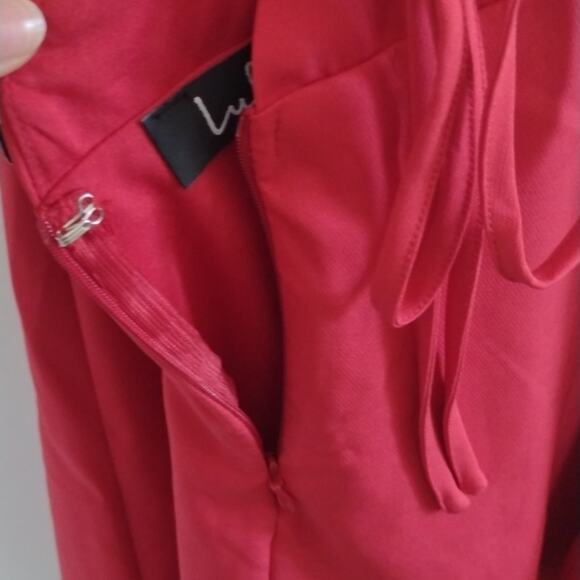 NWT Lulus Play On Curves Red Backless Scalloped Mini Dress S Sleeveless - Picture 13 of 14